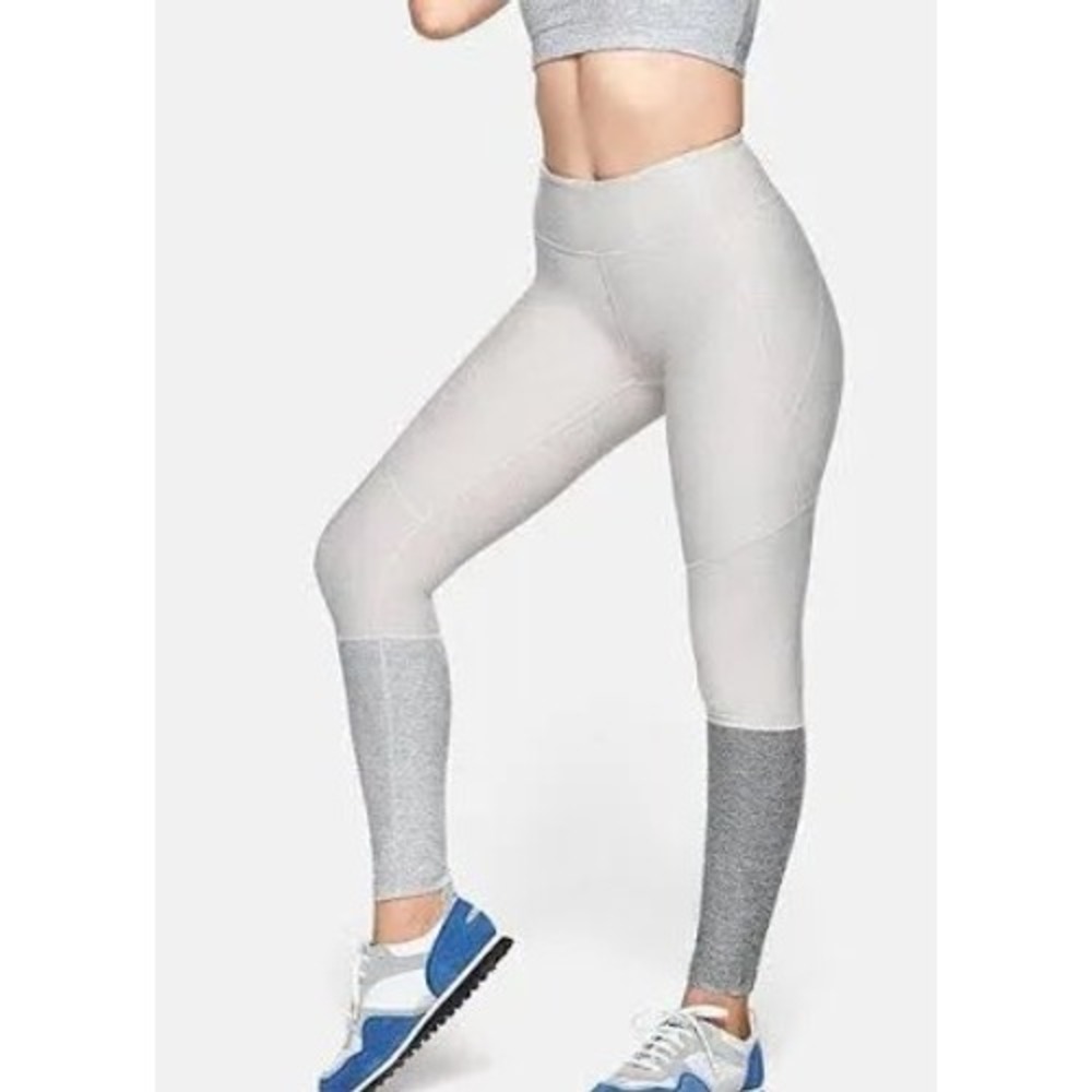Outdoor Voices Dipped Colorblock Leggings‎ Oatmeal Dove Ash Medium Gym Running